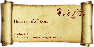 Heinz Ákos névjegykártya